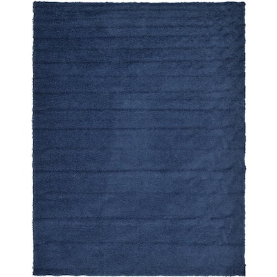 Unique Loom Solid Shag Navy Blue 2 ft. x 3 ft. Area Rug 3127895 - The ...