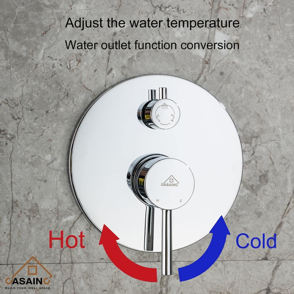 Chrome Multi-Head Rain Shower System with Handheld