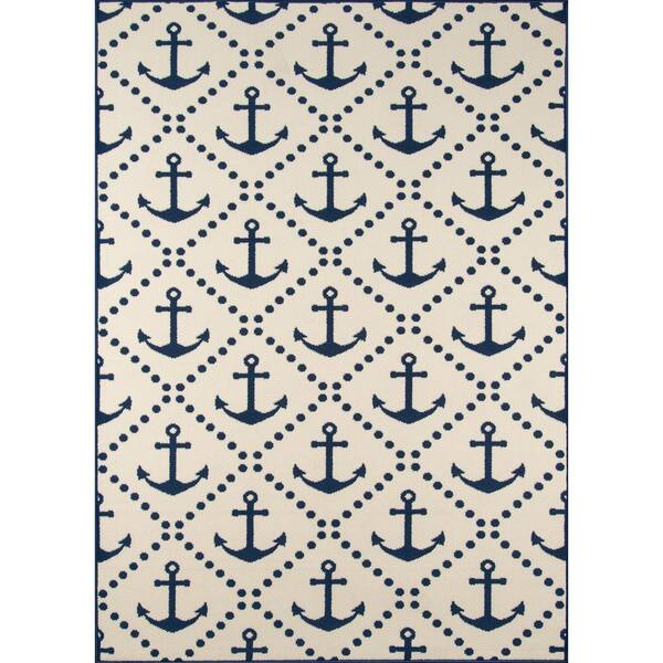 Momeni Baja Anchors Ivory 2 ft. 3 in. x 4 ft. 6 in. Indoor/Outdoor Area