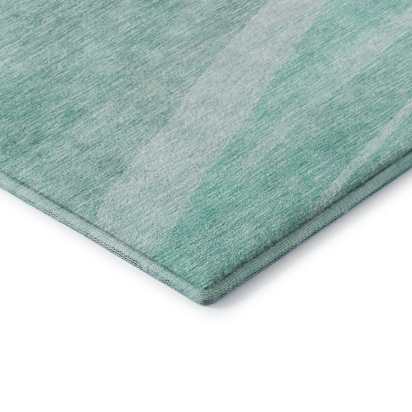 Mayfield Premium Machine Washable Abstract AMF1099 Aqua 5 ft. x 7 ft. 6 in. Area Rug