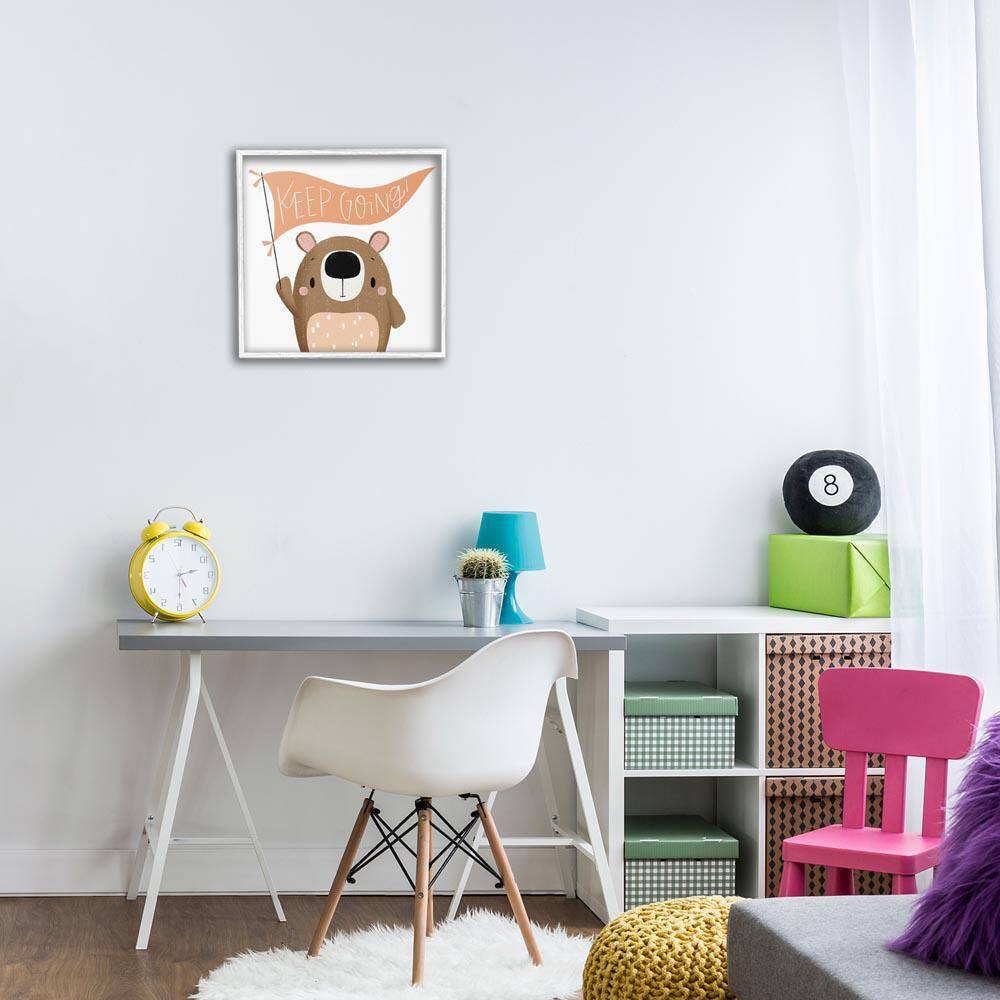 Motivational Bear Keep Going by Sarah Hickman White Framed Typography Giclee Art Print 17 in. x 17 in. price history on PriceWatchPro
