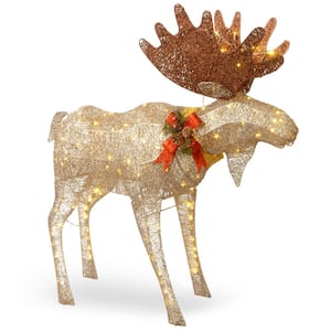 48 in. Moose Decoration with White LED Lights