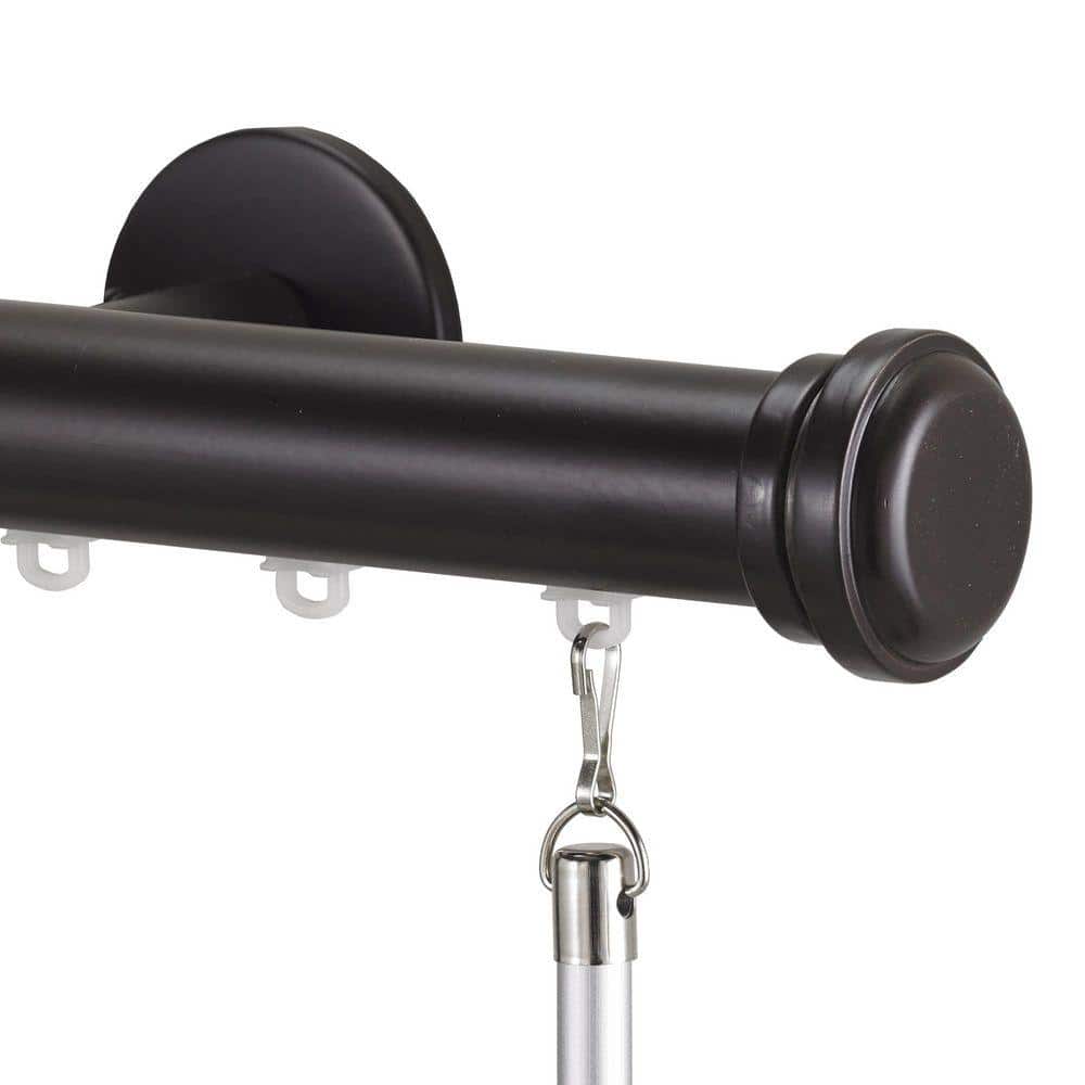 Transverse Curtain Rods Art Decor Tekno Pro 48 in. Non-Adjustable 1.13 in. Diameter Decorative ...