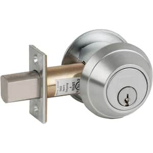 B600 Series Stain Chrome Double Cylinder Deadbolt Certified Grade 1 for Security and Durability - Less Cylinder