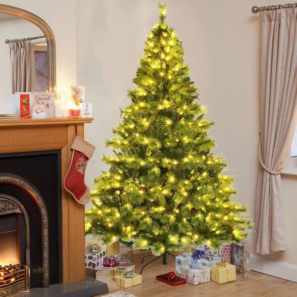 7ft pre lit green christmas tree