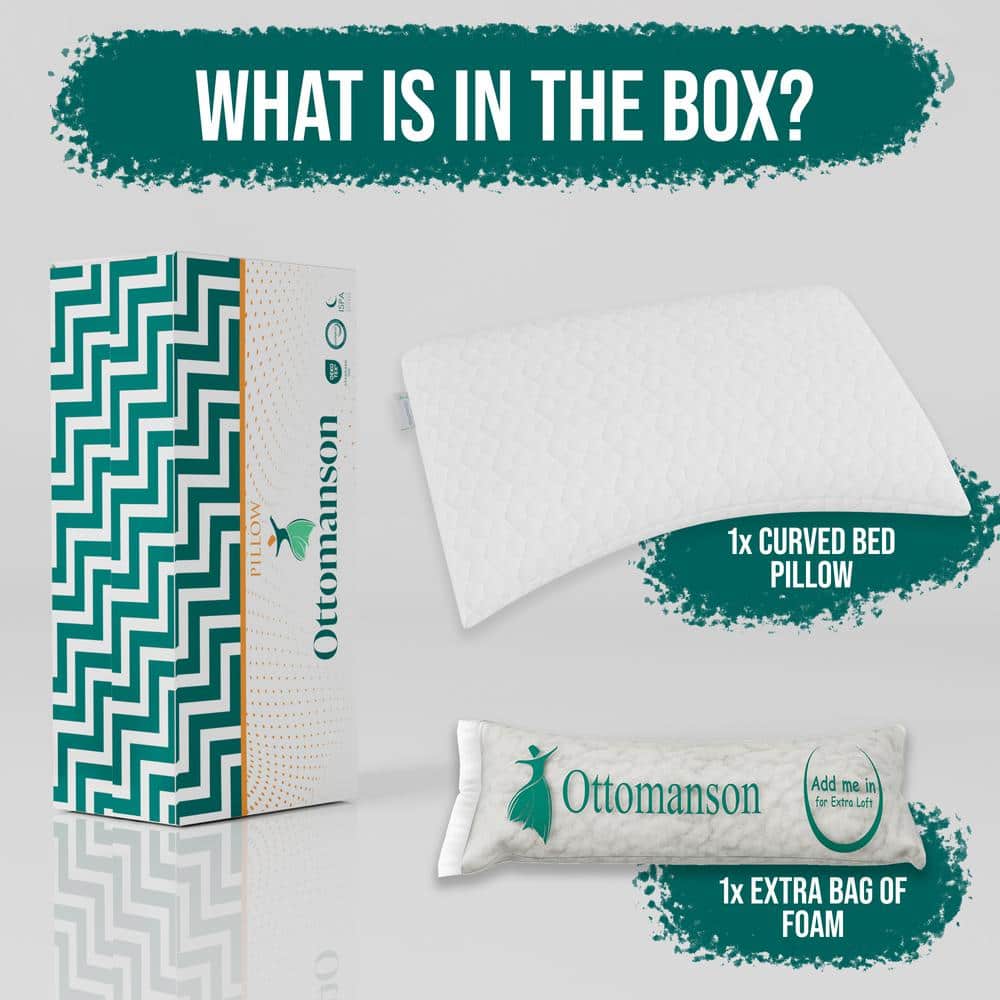 Ottomanson Queen Memory Foam Pillow with Microfiber Cover