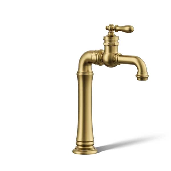 KOHLER Artifacts Gentleman's Single Handle 1.2 GPM Bathroom Sink Faucet in Vibrant Brushed Moderne Brass