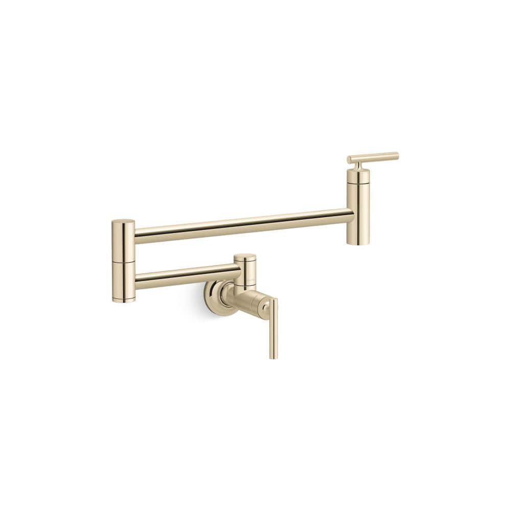 KOHLER Wall Mount Pot Filler in Vibrant French Gold 35745AF The Home Depot