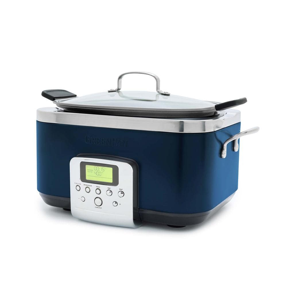 6 Qt. Oxford Blue Ceramic Nonstick Slow Cooker