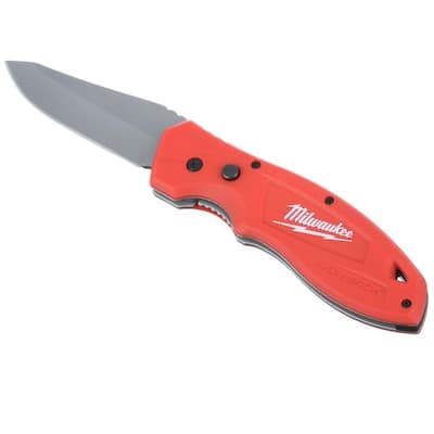 Milwaukee Compact Folding Knife with 2.5 in. Blade with Compact Jobsite Knife  Sharpener (2-Piece) 48-22-1521-48-22-1590 - The Home Depot