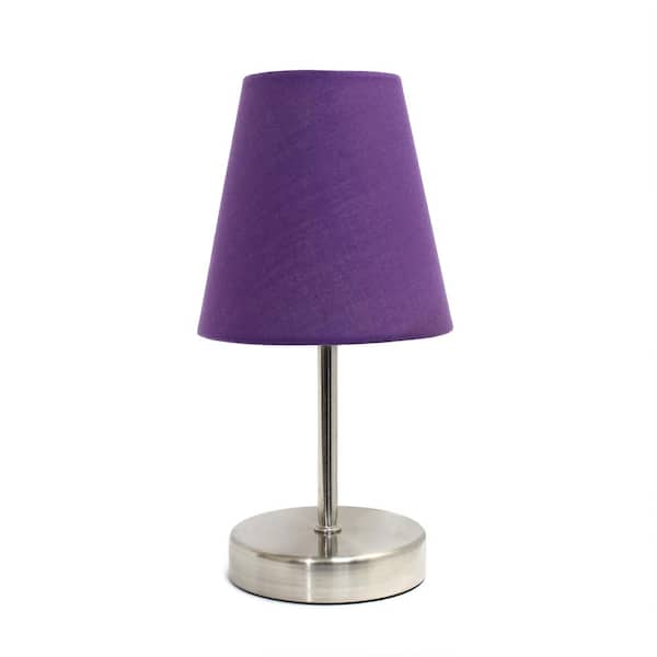 Sand Nickel Mini Basic Table Lamp, Small Purple Table Lamp Shade