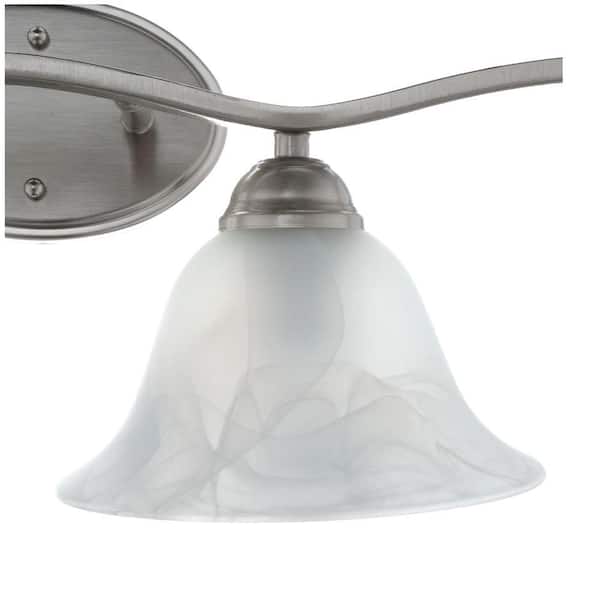 Nickel Bath Vanity Light w/Bell Shaped Glass by  Hampton Bay Andenne 4-Light B 