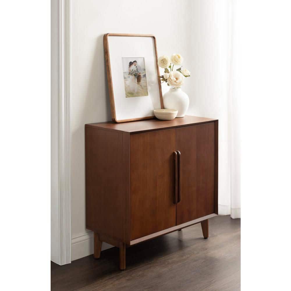 Kate and Laurel McCutcheon Walnut Brown 30 in. H Accent Storage