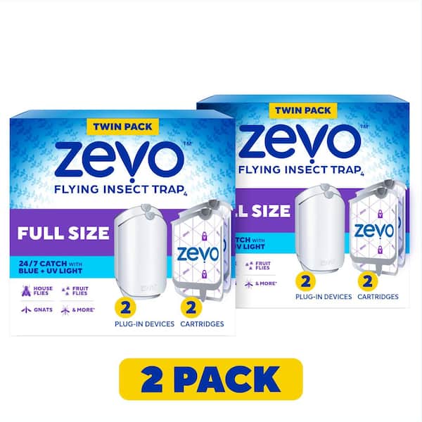 Flying Insect Trap Full Size 2-Plug In Devices and 2-Refill Cartridges(Case of 2)