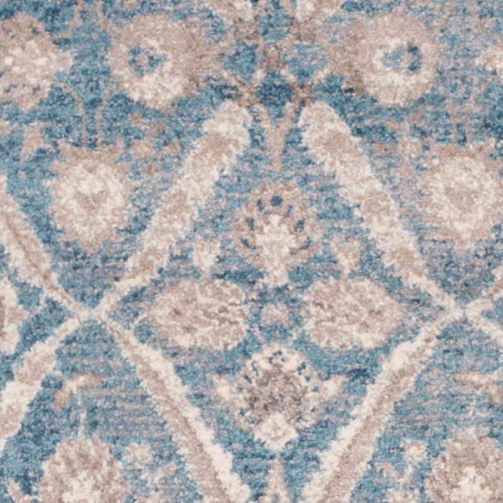 Sofia Blue/Beige 9 ft. x 12 ft. Border Area Rug - thumbnail 6