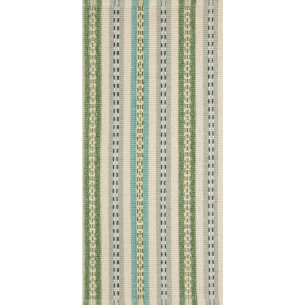 3 ft. x 8 ft. Teal Long Slade Handwoven Cotton Indoor Runner Rug