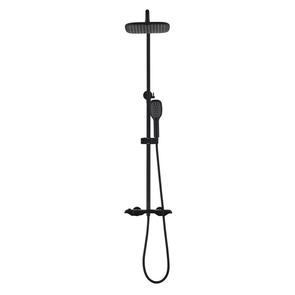 2-Spray Patterns with 2.5 GPM 10 in. Fixed Shower Head Wall Mounting and Ha