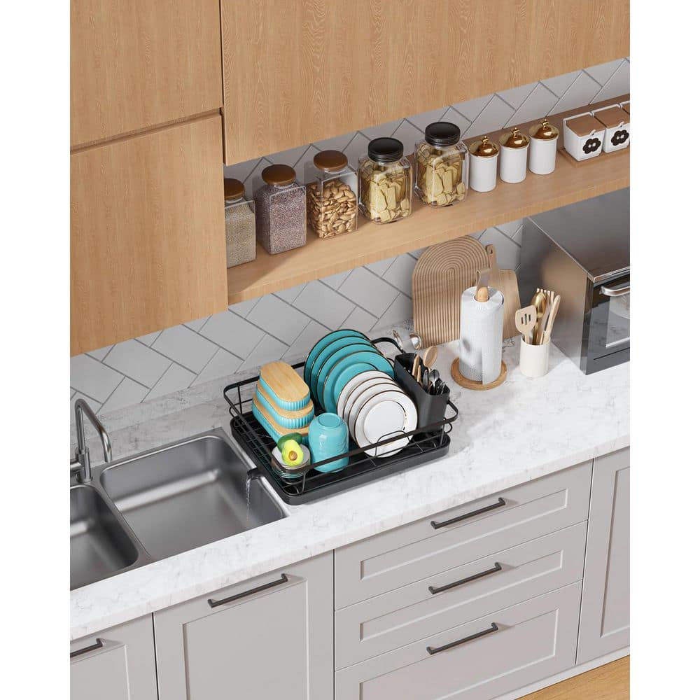 Anqtovp 15.6 x 12 in. Stainless Steel Dish Drying Rack with Drainboard ...