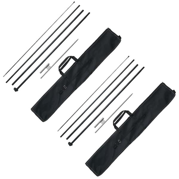 Feather Flag Pole Kit, 2-Pack Swooper Flag Poles 16.3 ft. for Outdoor Business Advertising, Flagpoles