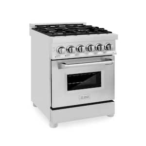24" 2.8 cu. ft. Dual Fuel Range with Gas Stove and Electric Oven in Stainless Steel (RA24)