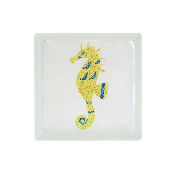 Pittsburgh Corning 8 in. x 8 in. x 4 in. Seahorse Art Glass Block (1-Case)