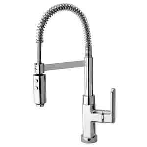 Novello Single Handle Pull Down Sprayer Kitchen Faucet with Spring Spout in Chrome