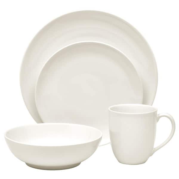 Colorwave Naked 4-Piece (Beige) Stoneware Coupe Place Setting, Service for 1