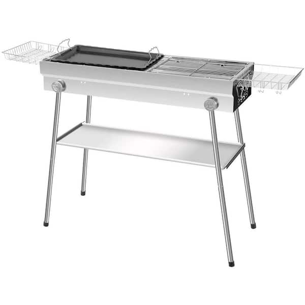 Siavonce Portable Charcoal Grill in Stainless steel for BBQ Picnic Camping