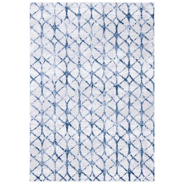 SAFAVIEH Amelia Gray/Navy 9 ft. x 12 ft. Geometric Area Rug