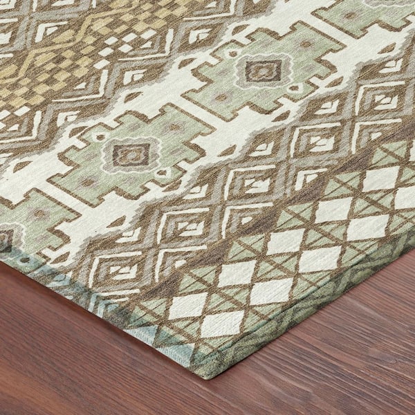 Chantille Machine Washable Indoor/Outdoor Abstract ACN2760 Brown 10 ft. x 14 ft. Area Rug