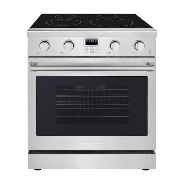 30 in. 4-Burner Elements 5.0 cu. ft. Freestanding Electric Range in Stainless Steel, With Dual Element,Convection Oven