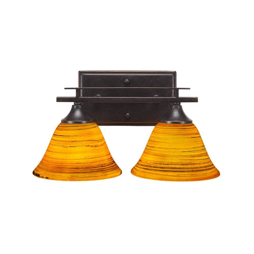 Ontario 14.25 in. 2-Light Dark Granite Vanity Light