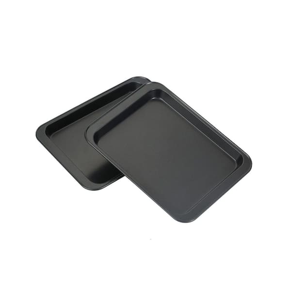 2-Piece Carbon Steel Nonstick Easy Clean Rimmed Single Baking Sheet Set for Oven and Toaster Oven Cooking