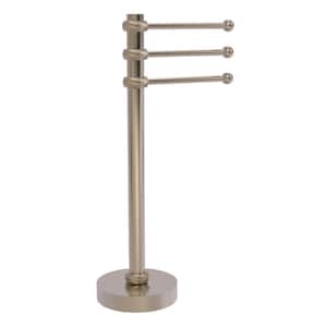 Vanity Top 9 in. 3-Swing Arm Guest Towel Holder with Twisted Accents in Antique Pewter