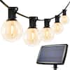 KOAOEIRS 25-Light 50 ft. Outdoor Solar Powered Integrated LED 15-Watt Equivalent 2700K Warm White G40 Globe Bulb String-Light 50FT-SOLAR-1P-D