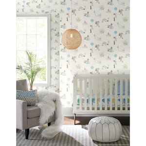 56 sq. ft. Disney Winnie The Pooh Playmates Blue Unpasted Wallpaper