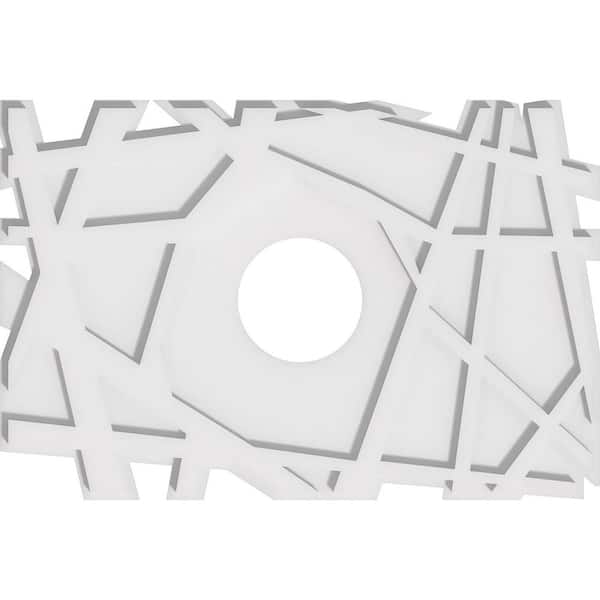 Ekena Millwork 24 in. W x 16 in. H x 5 in. ID x 1 in. P Novo Architectural Grade PVC Contemporary Ceiling Medallion