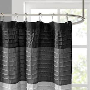 Amherst Black 72 in. Faux Silk Shower Curtain