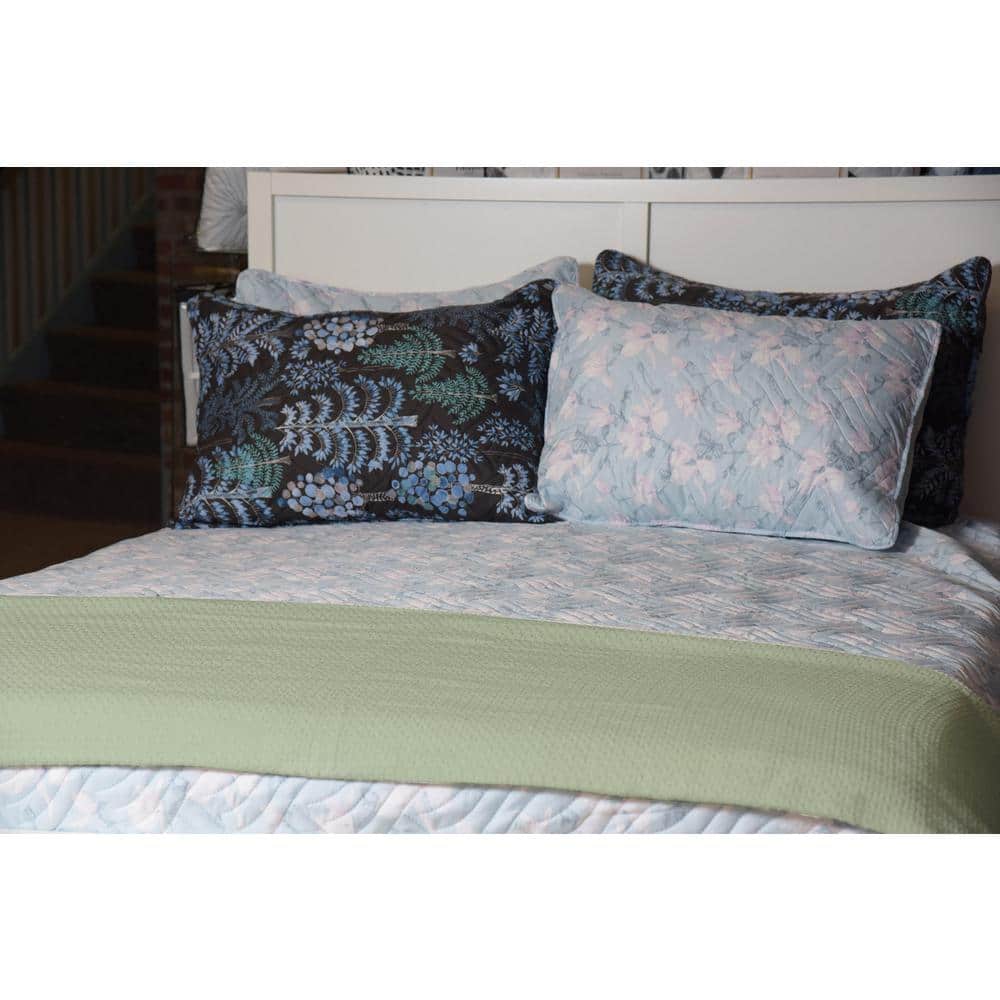 Sage Green Twin Cotton Knitted Blanket