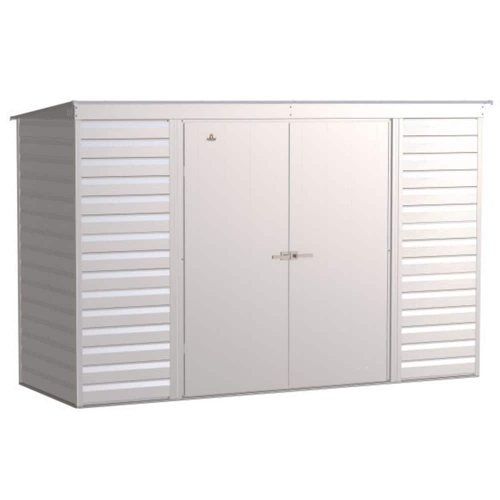ARROW Select 10 ft. W x 4 ft. D Flute Grey Metal Shed 35 sq. ft. (SCP104FG)