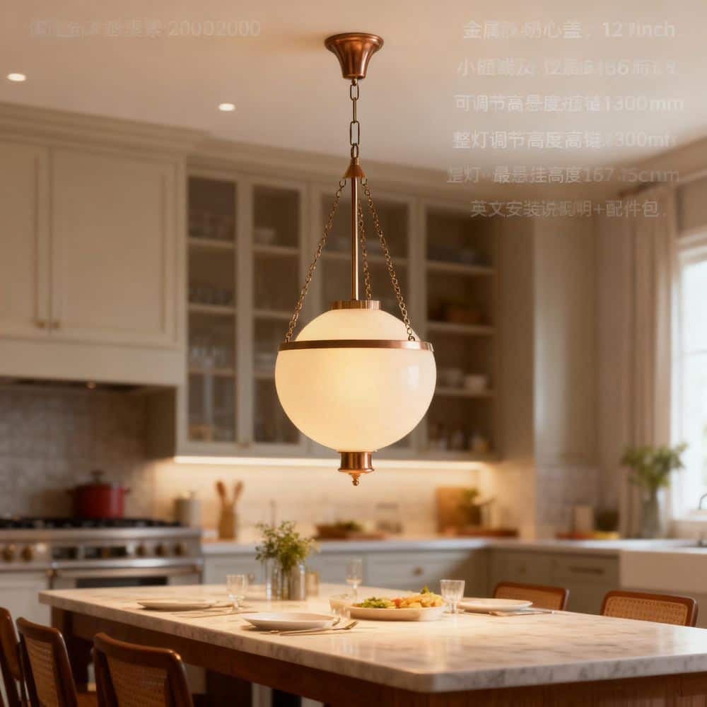 12 in. 1-Light Gold Pendant Light with Opal Glass, E26 Adjustable Light for Kitchen and Dining Room price history on PriceWatchPro