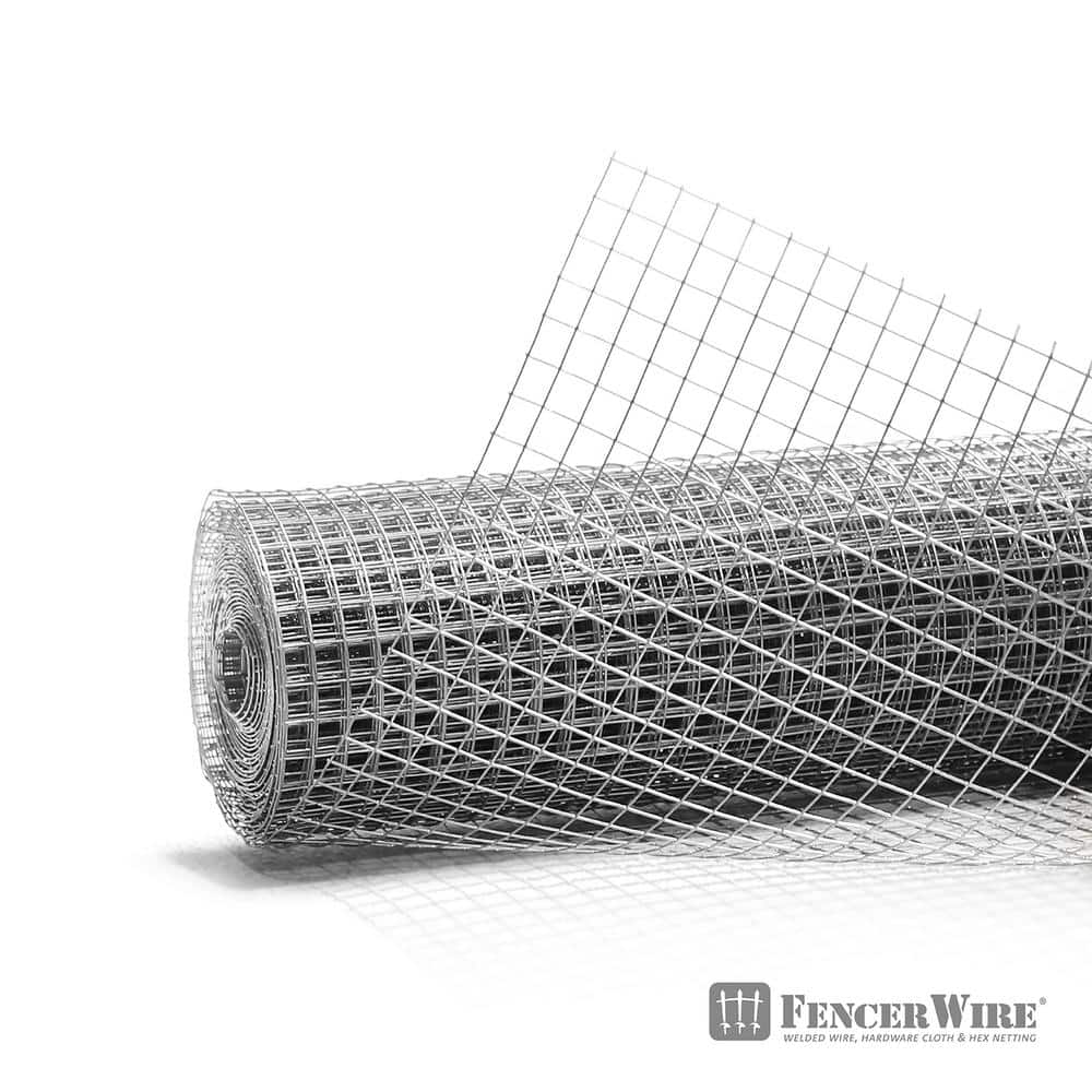 Fencer Wire 1/2 in. x 2 ft. x 100 ft. 19-Gauge Hardware Cloth, Galvanized  Welded Cage Wire Poultry Netting Square Chicken Fencing CA19-2X100MF12@HD 