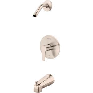 Pfirst Modern 1-Handle Tub and Shower Faucet Trim Kit in Brushed Nickel (Shower Head Not Included)