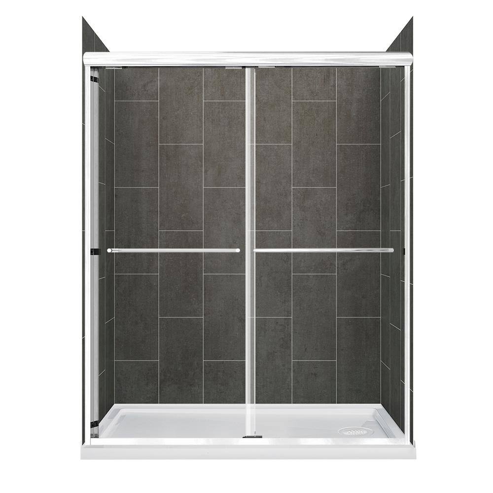 30 Inch Shower CRAFT + MAIN Cove Sliding 60 in. L x 30 in. W x 78 in. H Right Drain ...