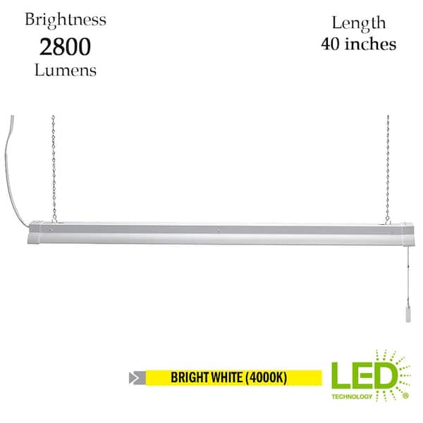 4000K 3000 Lumen Feit Electric LED 4 1-Lamp Linkable Utility Light with Pull Chain Energy Star Pack of 6