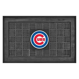 MLB Chicago Cubs Black 19 in. x 30 in. Vinyl Indoor/Outdoor Door Mat