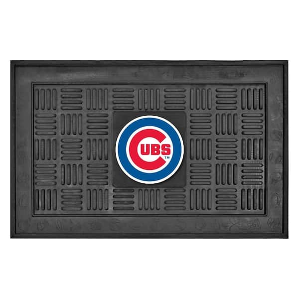 FANMATS MLB Chicago Cubs Black 19 in. x 30 in. Vinyl Indoor/Outdoor Door Mat