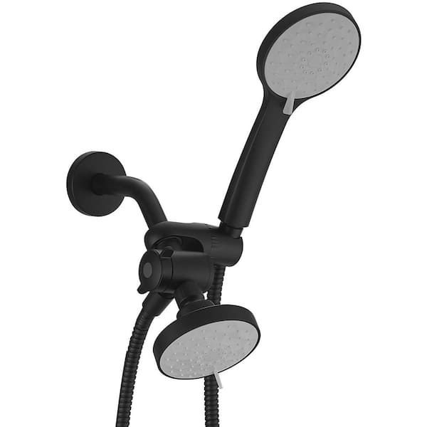BWE 4-Spray Shower Faucet Set Handheld Shower and Rain Shower Separately or Together with High Pressure in Matte Black