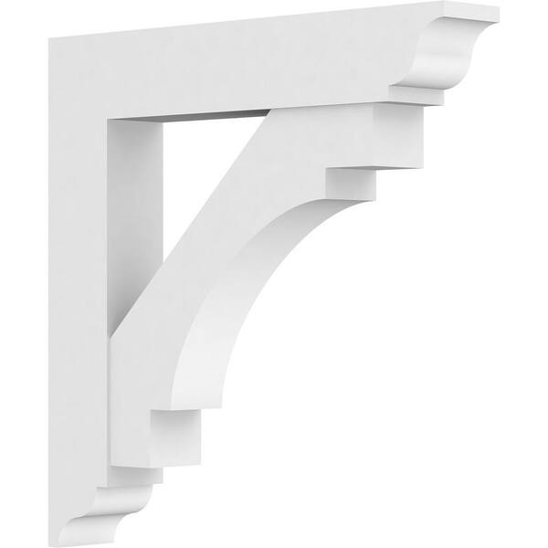 Ekena Millwork 5 in. x 36 in. x 36 in. Merced Bracket with Traditional Ends, Standard Architectural Grade PVC Brackets