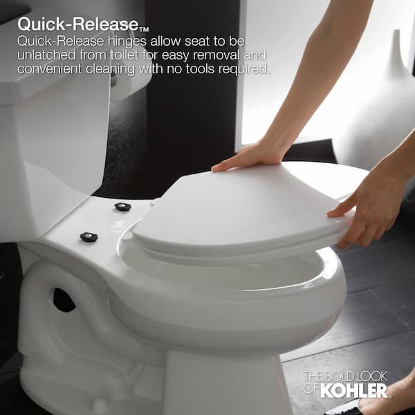 KOHLER Cachet Quiet-Close Elongated Closed Front Toilet Seat with 